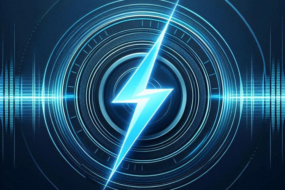 Lightning bolt with sound waves representing missed call marketing